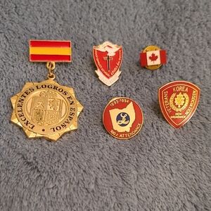 Collection of Red And Goldtone 1990's Commemorative Pins Lot